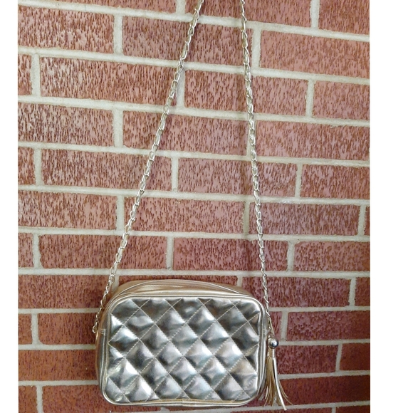 GOLD Quilted Tassel Evening Bag - Picture 4 of 5